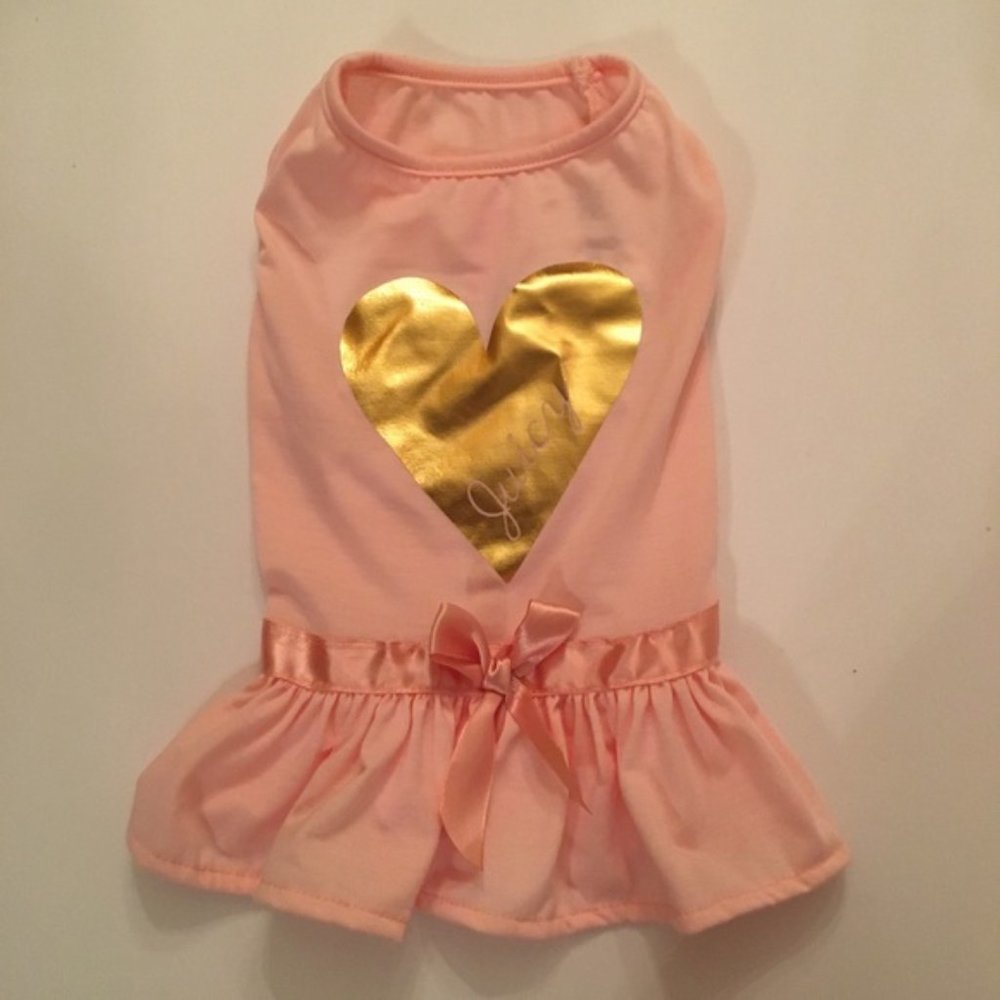 💗💗NWT💗💗JUICY COUTURE Pink with Gold Juicy Heart Dog Dress S